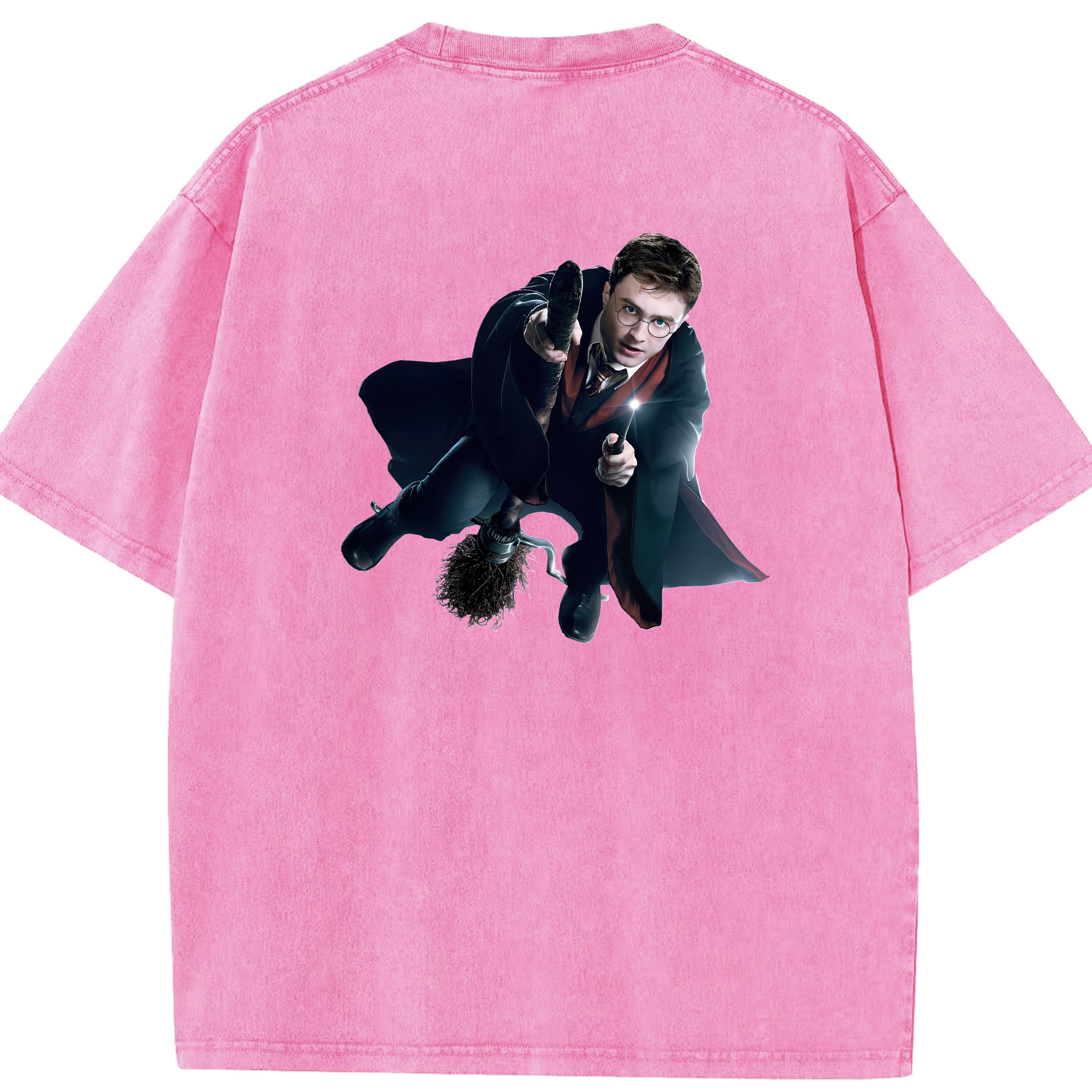 （画像用） Harry Potter ハリー・ポッターシリーズ 綿100% ヴィンテージ風 半袖Tシャツ（背面プリント）